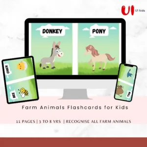 Farm Animals Flashcards for Kids (11 Pages PDF)